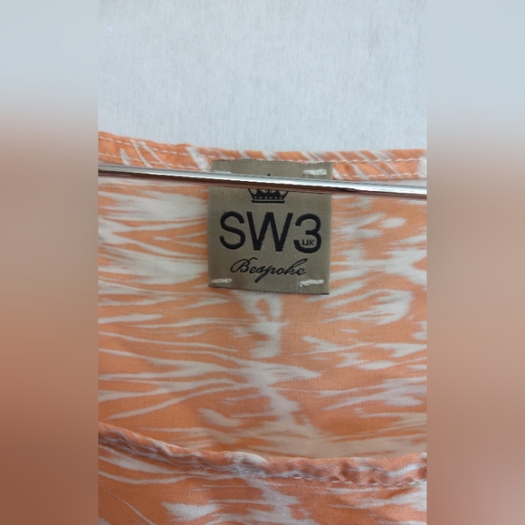 SW3 silk blouse white orange - Picture 2 of 8